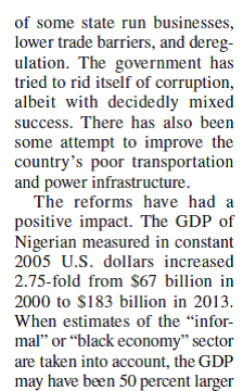 Foreign Direct Investment in Nigeria                          What factors held back the flow of FDI into Nigeria for most of the country's history as an independent nation