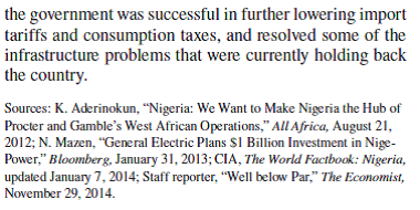 Foreign Direct Investment in Nigeria                          Nigeria's government is currently fighting a vicious insurgency mounted by Boko Haram in the country's remote and sparsely populated northeast. Should this be of concern to potential foreign investors, most of who invest in the country's populated southern regions