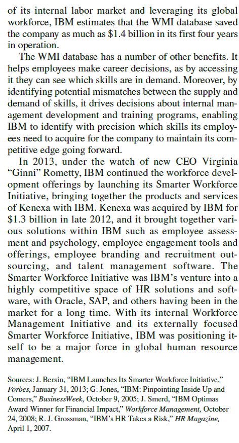 IBM and Its Human Resources              IBM has transformed itself over the years from a manufacturing company to a services company and this story is well told in the news media. However, is IBM's Smarter Workforce Initiative taking this services positioning too far