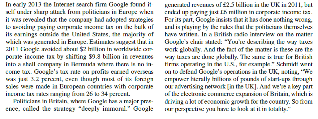 Google and Its Tax Strategy       Should the Double Irish tactic be outlawed globally and, if so, how would you go about doing it<div style=padding-top: 35px> 