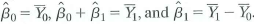 Let X i denote a binary variable and consider the regression Y i = 0 + 1 X i + u i. Let denote the sample mean for observations with X = 0 and denote the sample mean for observations with X= 1. Show that