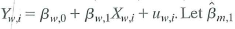 A researcher has two independent samples of observations on ( Y i X i ,). To be specific, suppose that Y i denotes earnings, X i , denotes years of schooling, and the independent samples are for men and women. Write the regression for men as and the regression for women as denote the OLS estimator constructed using the sample of men, denote the OLS estimator constructed from the sample of women, and and denote the corresponding standard errors. Show that the standard error of is given by