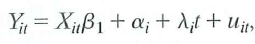 Consider observations (Y it , X it ) from the linear panel data model where t = 1,..., T ; i = 1, …, A; and i + i t is an unobserved individual-specific time trend. How would you estimate ß 1