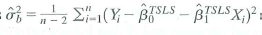 A classmate is interested in estimating the variance of the error term in Equation (12.1). a. Suppose that she uses the estimator from the second-stage regression of TSLS: where is the fitted value from the first-stage regression. Is this estimator consistent (For the purposes of this question suppose that the sample is very large and the TSLS estimators are essentially identical to ß 0 and ß Y ) b. Is consistent