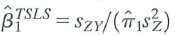 Consider TSLS estimation with a single included endogenous variable and a single instrument. Then the predicted value from the first-stage regression is Use the definition of the sample variance and covariance to show that Use this result to fill in the steps of the derivation in Appendix of Equation (12.4). Appendix Derivation of the Formula for the TSLS Estimator in Equation (12.4) The first stage of TSLS is to regress X i on the instrument Z i by OLS and then compute the OLS predicted value , and the second stage is to regress Y i on by OLS. Accordingly, the formula for the TSLS estimator, expressed in terms of the predicted value is the formula for the OLS estimator in Key Concept 4.2, with replacing X i. That is, , where , is the sample variance of and is the sample covariance between Y i and Because X i is the predicted value of X i from the first-stage regression, , the definitions of sample variances and covariances imply that (Exercise 12.4). Thus, the TSLS estimator can be written as . Finally, is the OLS slope coefficient from the first stage of TSLS, so Substitution of this formula for into the formula yields the formula for the TSLS estimator in Equation (12.4).