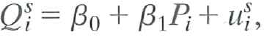 Consider a product market with a supply function     a demand function    and a market equilibrium condition     where     are mutually independent i.i.d. random variables, both with a mean of zero. a. Show that P, and     are correlated. b. Show that the OLS estimator of ß 1 is inconsistent. c. How would you estimate ß 0 , ß 1 , and 0