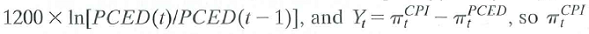 These exercises are based on data series in the data files USIVIacro_QuarterIy and USMacro_Monthly described in the Empirical Exercises in Chapters 14 and 15. Let Y i = ln(GDT)), R i denote the 3-month Treasury bill rate, and and denote the inflation rates from the CPI and Personal Consumption Expenditures (PCE) Deflator, respectively. In this exercise you will compute pseudo out-of-sample two-quarter-ahead forecasts for Y beginning in 1989:4 through the end of the sample. (That is, you will compute Y 1990:2/1989:4 , Y 1990:3/1990:1 , and so forth.) a. Constiuct iterated two-quarter-ahead pseudo out-of-sample forecasts using an R(1) model. b. Construct iterated two-quarter-ahead pseudo out-of-sample forecasts using a VAR(4) model for Y and R. c. Construct iterated two-quarter-ahead pseudo out-of-sample forecasts using the naive forecast d. Which model has the smallest root mean squared forecast error Exercise In the data file USMacro_Monthly, you will find data on two aggregate price series for the United States: the Consumer Price Index (CPI) and the Personal Consumption Expenditures Deflator (PCED). These series are alternative measures of consumer prices in the United States. The CPI prices a basket of goods whose composition is updated every 5-10 years. The PCED uses chain-weighting to price a basket of goods whose composition changes from month to month. Economists have argued that the CPI will overstate inflation because it does not take into account the substitution that occurs when relative prices change. If this substitution bias is important, then average CPI inflation should be systematically higher than PCED inflation. Let , is the monthly rate of price inflation (measured in percentage points at an annual rate) based on the CPI, is the monthly rate of price inflation from the PCED, and Y i is the difference. Using data from 1970:1 through 2009:12, carry out the following exercises. a. Compute the sample means of Are these point estimates consistent with the presence of economically significant substitution bias in the CPI b. Compute the sample mean of Y t. Explain why it is numerically equal to the difference in the means computed in (a). c. Show that the population mean of Y is equal to the difference of the population means of the two inflation rates. d. Consider the constant-term-only regression: . Show that . Do you think that u, is serially correlated Explain. e. Construct a 95% confidence interval for 0. What value of the HAC standard truncation parameter m did you choose Why f. Is there statistically significant evidence that the mean inflation rate for the CPI is greater than the rate for the PCED g. Is there evidence of instability in 0 Carry out a QLR test.
