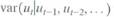 Suppose that     that     follows the ARCH(1) model     and that the process for u t is stationary. Show that     . b. Extend the result in (a) to the ARCH( p ) model. c. Show that     for a stationary ARCH( p ) model. d. Extend the result in (a) to the GARCH(1,1) model. e. Show that     for a stationary GARCH(1,1) model.