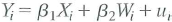 Consider the regression model, where for simplicity the intercept is omitted and all variables are assumed to have a mean of zero. Suppose that Xi is distributed independently of ( w i, u i) but Wi, and ui, might be correlated and let and be the OLS estimators for this model. Show that a. Whether or not wi, and ui are correlated, b. If Wi and u i are correlated, then is inconsistent. c. Let be the OLS estimator from the regression of Y on X (the restricted regression that excludes IT). Provide conditions under which has a smaller asymptotic variance than , allowing for the possibility thatWi, and u i are correlated.