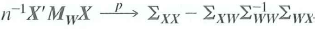 This exercise shows that the OLS estimator of a subset of the regression coefficients is consistent under the conditional mean independence assumption stated in Appendix 7.2. Consider the multiple regression model in matrix form Y=Xß + Wy + u, where X and W are, respectively, n × k 1 and n × k 2 matrices of regressors. Let X i and W i denote the i th rows of X and W [as in Equation (18.3)]. Assume that (i)   , where is a k 2 × 1 vector of unknown parameters; (ii) (Xi, W i Yi) are i.i.d.; (iii) (X i W i u i ) have four finite, nonzero moments; and (iv) there is no perfect multicollinearity. These are Assumptions #l-#4 of Key Concept 18.1, with the conditional mean independence assumption (i) replacing the usual conditional mean zero assumption. a. Use the expression for   given in Exercise 18.6 to write   - ß =   . b. Show that   where   =   , and so forth. [The matrix   if   : for all i,j, where A n,ij and A ij are the (i, j) elements of A n and A.] c. Show that assumptions (i) and (ii) imply that   . d. Use (c) and the law of iterated expectations to show that   e. Use (a) through (d) to conclude that, under conditions (i) through (iv)  <div style=padding-top: 35px> 