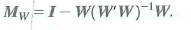 Consider the regression model in matrix form where X and W are matrices of regressors and ß and are vectors of unknown regression coefficients. Let where a. Show that the OLS estimators of ß and can be written as b. Show that = c. Show that d. The Frisch-Waugh theorem (Appendix 6.2) says that Use the result in (c) to prove the Frisch-Waugh theorem.