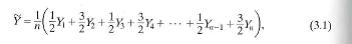 Consider the estimator , defined in Equation (3.1). Show that (a) E( ) = , y and (b) var( ) = 1.25 2 Y /n.