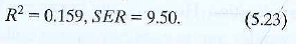Read the box The Economic Value of a Year of Education: Homoskedas-ticity or Heteroskedasticity in Section 5.4. Use the regression reported in Equation (5.23) to answer the following. a. A randomly selected 30-year-old worker reports an education level of 16 years. What is the worker's expected average hourly earnings b. A high school graduate (12 years of education) is contemplating going to a community college for a 2-year degree. How much is this worker's average hourly earnings expected to increase c. A high school counselor tells a student that, on average, college graduates earn $10 per hour more than high school graduates. Is this statement consistent with the regression evidence What range of values is consistent with the regression evidence