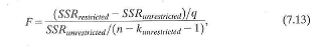 Equations (7.13) and (7.14) show two formulas for the homoskedasticity-only F-statistic. Show that the two formulas are equivalent.