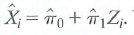 Consider TSLS estimation with a single included endogenous variable and a single instrument. Then the predicted value from the first-stage regression is Use the definition of the sample variance and covariance to show that Use this result to fill in the steps of the derivation in Appendix of Equation (12.4). Appendix Derivation of the Formula for the TSLS Estimator in Equation (12.4) The first stage of TSLS is to regress X i on the instrument Z i by OLS and then compute the OLS predicted value , and the second stage is to regress Y i on by OLS. Accordingly, the formula for the TSLS estimator, expressed in terms of the predicted value is the formula for the OLS estimator in Key Concept 4.2, with replacing X i. That is, , where , is the sample variance of and is the sample covariance between Y i and Because X i is the predicted value of X i from the first-stage regression, , the definitions of sample variances and covariances imply that (Exercise 12.4). Thus, the TSLS estimator can be written as . Finally, is the OLS slope coefficient from the first stage of TSLS, so Substitution of this formula for into the formula yields the formula for the TSLS estimator in Equation (12.4).