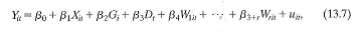 Read the box What Is the Effect on Employment of the Minimum Wage in Section 13.4. Suppose, for concreteness, that Card and Krueger collected their data in 1991 (before the change in the New Jersey minimum wage) and in 1993 (after the change in the New Jersey minimum wage). Consider Equation (13.7) with the W regressors excluded. a. What are the values of X it , G h and D t for: i. A New Jersey restaurant in 1991 ii. A New Jersey restaurant in 1993 iii. A Pennsylvania restaurant in 1991 iv. A Pennsylvania restaurant in 1993 b. In terms of the coefficients ß 0 , ßy, ß 2 , and ß 3 , what is the expected number of employees in: i. A New Jersey restaurant in 1991 ii. A New Jersey restaurant in 1993 iii. A Pennsylvania restaurant in 1991 iv. A Pennsylvania restaurant in 1993 c. In terms of the coefficients /3 0 , /3j, ß 2 , and ß 3 , what is the average causal effect of the minimum wage on employment d. Explain why Card and Krueger used a differences-in-differences estimator of the causal effect instead of the New Jersey after-New Jersey before differences estimator or the 1993 New Jersey-1993 Pennsylvania differences estimator.