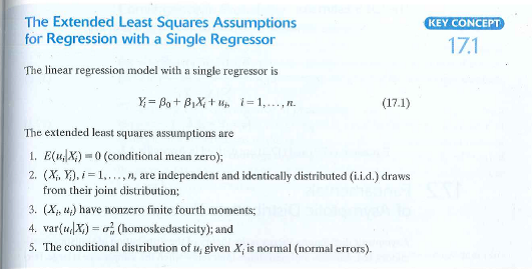 Consider the regression model in Key Concept 17.1 and suppose that Assumptions #1, #2, #3, and #5 hold. Suppose that Assumption #4 is replaced by the assumption that , where is the absolute value of , and 1 0. a. Is the OLS estimator of 1 BLUE b. Suppose that 0 and 1 are known. What is the BLUE estimator of 1 c. Derive the exact sampling distribution of the OLS estimator, , conditional on X₁..., X n. d. Derive the exact sampling distribution of the WLS estimator (treating 0 and 1 as known) of 1 , conditional on X₁..., X n.