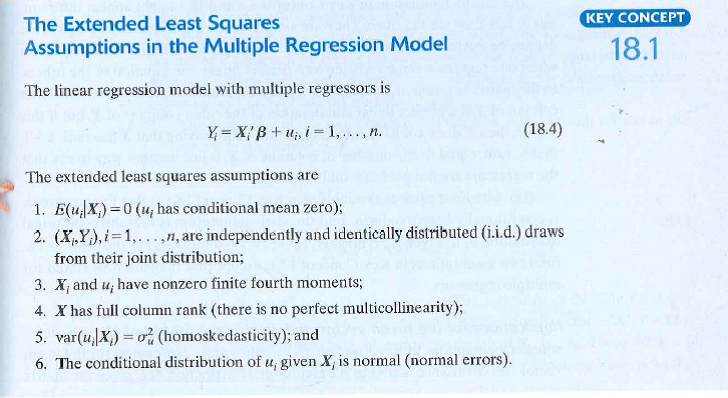 Suppose that Assumptions #1 through #5 in Key Concept 18.1 are true, but that Assumption #6 is not. Does the result in Equation (18.31) hold Explain.