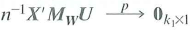 This exercise shows that the OLS estimator of a subset of the regression coefficients is consistent under the conditional mean independence assumption stated in Appendix 7.2. Consider the multiple regression model in matrix form Y=Xß + Wy + u, where X and W are, respectively, n × k 1 and n × k 2 matrices of regressors. Let X i and W i denote the i th rows of X and W [as in Equation (18.3)]. Assume that (i)   , where is a k 2 × 1 vector of unknown parameters; (ii) (Xi, W i Yi) are i.i.d.; (iii) (X i W i u i ) have four finite, nonzero moments; and (iv) there is no perfect multicollinearity. These are Assumptions #l-#4 of Key Concept 18.1, with the conditional mean independence assumption (i) replacing the usual conditional mean zero assumption. a. Use the expression for   given in Exercise 18.6 to write   - ß =   . b. Show that   where   =   , and so forth. [The matrix   if   : for all i,j, where A n,ij and A ij are the (i, j) elements of A n and A.] c. Show that assumptions (i) and (ii) imply that   . d. Use (c) and the law of iterated expectations to show that   e. Use (a) through (d) to conclude that, under conditions (i) through (iv)  <div style=padding-top: 35px> 