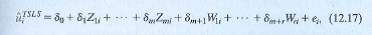 Consider the regression model Y = Xß + U. Partition X as [ X₁ X₂ ] and ß as   where X₁ has k 1 columns and X₂ has k 2 columns. Suppose that   Let   a. Show that   b. Consider the regression described in Equation (12.17). Let W = [1 W 1 W 2 … W r ], where 1 is an n × 1 vector of ones, W l is the n X₁ vector with i th element W 1 i and so forth. Let   denote the vector of two stage least squares residuals. i. Show that   ii. Show that the method for computing the J -statistic described in Key Concept 12.6 (using a homoskedasiticity-only F-statistic) and the formula in Equation (18.63) produce the same value for the J -statistic. [Hint: Use the results in (a), (b, i), and Exercise 18.13.]    <div style=padding-top: 35px> 
