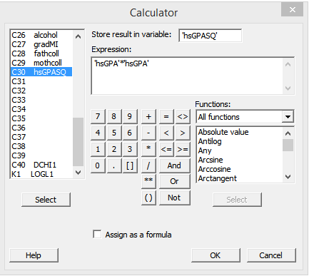 Consider the data GPA1.RAW to solve the subparts. (i) Then multiple linear regression model including all the four explanatory variables is given as: Where, the intercept is the predicted value of when the entire are equal to zero and are the slope coefficient. To do the regression analysis adds the variables and the variables mothcoll and fathcoll in the regression equation 7.6 of the text book. The procedure to do the regression analysis is given as below: 1. Click on the Stat option Regression Regression, a new dialog box will open, select the colGPA as response variable and the PC, hsGPA, ACT, mothcoll and fathcoll as the predictors then press OK button. The screen shot is shown below: 2. Press OK option in the above dialog box, the screenshot of the obtained output is shown below: The usual form of the obtained regression model is as below: The estimated effect of PC ownership is given by the coefficient of , which is 0.1512. Thus, the coefficient of PC is positive so it depicts that the colGPA is expected to increase (or decreases) by 0.152 percentages as PC increases (or decreases) by 1. The p -value of the coefficient of is 0.01 which is less than the level of significance p -value (0.05). Hence, at 5% level of significance the variable is still statistically significant asin equation 7.6. (ii) On testing for the joint significance of the variables mothcoll and fathcoll using the Wald test. The result is shown below: The p -value of F-statistic is 0.7834 which is greater than the critical p-value of 0.05 at 5% level of significance, indicating that the variables mothcoll and fathcoll are jointly insignificant at 5% level of significance. (iii) To add the variable Click on the calculator, a new dialog box will appear then store results in variable hsGPASQ and then write the expression as shown below: 2. Now press OK tab in the above dialog box. The variable hsGPASQ will be created. Now follow the same procedure as done in part (a) and add the variable hsGPASQ in the predators. The screenshot of the result obtained is shown below: The p -value of the coefficient of is 0.115 which is greater than the critical p -value of 0.05 at 5% level of significance, indicating that the generalization by adding is not needed.