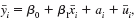 With a single explanatory variable, the equation used to obtain the between estimator is    where the overbar represents the average over time. We can assume that E(ai) = 0 because we have included an intercept in the equation. Suppose that i. is uncorrelated with   but Cov(xit, ai) = xa for all t (and i because of random sampling in the cross section). (i) Letting   be the between estimator, that is, the OLS estimator using the time aver¬ages, show that    where the probability limit is defined as N . [Hint: See equations] (ii) Assume further that the xit, for all t = 1, 2,T, are uncorrelated with constant variance a2. Show that plim   = 1 + T ( xa 2x). (iii) If the explanatory variables are not very highly correlated across time, what does part (ii) suggest about whether the inconsistency in the between estimator is smaller when there are more time periods  Equation    