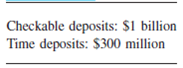 How much in reserves would a bank have to hold on $1 billion of time deposits? (Hint: See Table 1 on page 352.) TABLE 1