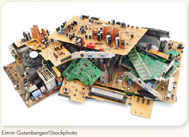 KNOW RIGHT FROM WRONG It's a lot easier to send hazardous waste to another country than dispose of it at home.  Offshore E-Waste Graveyards Bury a Problem      G ive me a plan, says the boss. We need to get rid of this electronic waste. Th is isn't an uncommon problem. Just think about all those old stereo components, televisions, out-of-date cell phones, used computers and monitors, and so on. Did you know that they often end up in e-waste graveyards in countries like Ghana, China, and Vietnam The waste arrives by sea container or barge and ends up in huge dumps. Local laborers, often children, go to work disassembling the waste products to salvage valuable scrap metals, often burning the plastic and motherboards to access the sought-after scraps. Th ose who work in and live around e-waste graveyards face real hazards to their health and welfare. Th at's the hidden problem behind the boss's directive; an offshore e-waste graveyard is an attractive low-cost option. But the price is paid in adverse environmental and healTheffects. What is the human and environmental price for the scrap materials being disassembled, recovered, and buried It isn't a stretch to assume that the workers often inhale toxic fumes; nearby streams can get polluted with runoffwaste; and even streets and living areas of the workers get cluttered wiThelectronic debris. WHAT DO YOU THINK  Even as some countries become hosts for e-waste products, their governments may look the other way when it comes to the environmental and human costs. Whose responsibility is it to deal with the negative consequences of e-waste disposal Does the originating country or consumer have any obligation to reduce waste creation and assist with safe waste disposal If the plan given to the boss in this case is simply ship it to Ghana, is that acceptable business practice What are the long-term implications of this kind of approach Do you see a world over the next 50 years where it will be possible for corporations to continue to function without addressing these issues