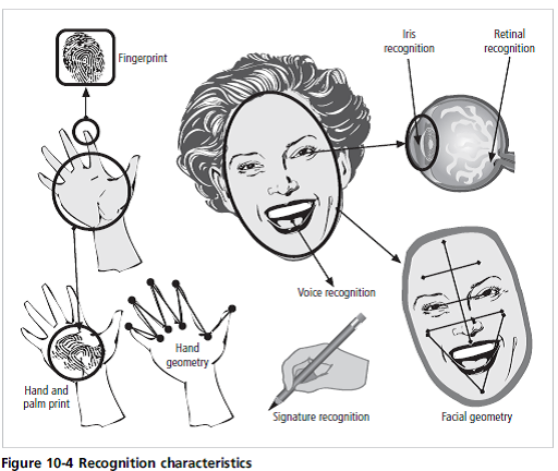 Search the Internet for vendors of biometric products. Find one vendor with a product designed to examine each characteristic mentioned in Figure 10-4. What is the crossover error rate (CER) associated with each product? Which would be more acceptable to users? Which would be preferred by security administrators? Reference: Figure 10-4