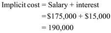 An audio engineer started his own business leaving his job where he was earning a salary of $175,000 per year. And he spent his savings to start his business which could earn an interest of $15,000. a. The following point explains various cost and income during his business: Explicit cost refers to the cost of using outside resources. Examples of such costs are wage, salaries, rents and taxes. Therefore explicit cost would be:    Thus, explicit for first year is $793,000. Implicit cost refers to the opportunity cost of choosing an option. In this case engineer left his job and put his personal saving of $100,000 that could have earned an interest of $15,000 a year.    Thus, implicit cost is $190,000. Total economic cost is total of explicit and implicit costs. It can be calculate in following manner:    Thus, economic cost is $983,000. b. Accounting profit is the difference between total revenue and explicit cost. Here opportunity cost is not considered. It can be calculate in following manner:    Thus, accounting profit is $177,000. c. Economic profit is the difference between total revenue and total cost which includes both explicit and implicit costs. It can be calculate in following manner:    Thus, first year this business earned an economic loss of $13,000. d. The economic profit for SD Inc. is in negative which means an economic loss in the first year. But there is an accounting profit in the first year. Therefore, there could be an expected growth and increase in profits in the further years as the cost reduces and income increases. A judgment cannot be passed on the basis of one year profit and loss result.