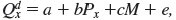 Suppose the true inverse demand relation for good X is     and you estimated the parameters to be     and     Find the approximate 95 percent confidence interval for the true values of a and b.