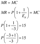 Price elasticity of demand in U.S. is estimated to be and price elasticity of demand is overseas markets. Overseas market is more elastic as comparison to the domestic market. Marginal cost is $40. Following is the condition for equilibrium: Elasticity of demand in overseas market is . Marginal cost is $15 in overseas market. Following is the equilibrium price in the overseas market: It has been proved that highly elastic demand reduces the price of output. Domestic price is higher in comparison to overseas for high elasticity of demand in overseas market.