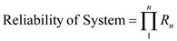 a) If the three components are arranged in series, calculate reliability of the entire system using following formula: Where, R n represents the reliability of the n th component in the system. In this case, the system has three components each with reliability of 0.9, therefore, total reliability of the system Thus, the system is 72.9% reliable. b) If three components are arranged in parallel, calculate reliability of the entire system using following formula: Where, R n represents reliability of n th component in the system. In this case, the system has three components each with reliability of 0.9, therefore, the total reliability of the system is calculated as follows: Thus, the system is 99.9% reliable. c) If two components are used in parallel and one component in series to the pair in parallel, calculate total reliability of the system in following manner: Thus, the system is 89.1% reliable. d) If two components are placed in series, and that pair is placed in parallel with another component, calculate total reliability of the system in following manner: Thus, the system is 98.1% reliable.