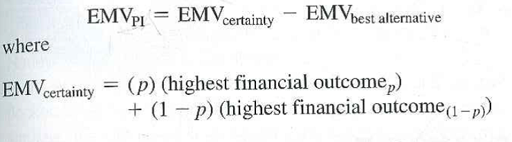 Conducting research is costly, and the costs must be weighed against the value of the information gathered. Consider a company faced with a competitor's price reduction. Should the company also reduce price in order to maintain market share, or should the company maintain its current price? The company has conducted some preliminary research showing the financial outcomes of each decision under two competitor responses: the competition maintains its price or the competition lowers its price further. The company feels pretty confident that the competitor cannot lower its price further and assigns that outcome a probability (p) of 0.7, which means the other outcome would have only a 30 percent chance of occurring (1 -p = 0.3). These outcomes are shown in the table below:      For example, if the company reduces its price and the competitor maintains its price, the company would realize $160,000, and so on. From this information, the expected monetary value (EMV) of each company action (reduce price or maintain price) can be determined using the following equation:     The company would select the action expected to deliver the greatest EMV. More information might be desirable, but is it worth the cost of acquiring it? One way to assess the value of additional information is to determine the expected value of perfect information     calculated using the following equation:      If the value of perfect information is more than the cost of conducting the research, then the research should be under-taken (that is,     However, if the value of the additional information is less than the cost of obtaining more information, the research should not be conducted.  Calculate the expected monetary value (EMV) of both company actions. Which action should the company take? (AACSB: Communication; Analytical Reasoning)