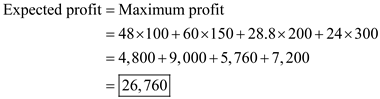 A supplier uses a certain lead time to deliver items to the manufacturer. It can complete the task in a lesser lead time if the reactive capacity is kept limited. Under the limited reactive capacity scheme, the idea is to realize a portion of demand before the supply has already taken place. The forecast information is strengthened by encouraging the retailers to pre-book portion of orders. The manufacturer uses two orders to buy items from the suppliers. There is always a minimum limit of the first order quantity because the lead time after the second order is placed is too short for the supplier to supply large orders. Items which have smaller mismatch cost per unit of order, are ordered by the manufacturer in the first order just covering the minimum total first order limit constraint.a.The expected total profit if all the products are ordered before the trade show will be the sum of the newsvendor profits.So, b.If a product is ordered entirely after the trade show, then the demand becomes certain to its mean value and the expected profit is the product of the mean demand and the cost of underage.So, c.Compute the mismatch cost for each item by subtracting the expected profit from the maximum profit. Divide the mismatch cost by the respective order quantity to find the mismatch cost-order quantity ratio. Based on the ascending order of this ratio, include the items to be ordered in the first order just exceeding the minimum order quantity for the first order which is 300 units.Use the following excel format to compute the mismatch cost-order quantity ratio. Results The minimum ratio occurs for item-F. Its order quantity is 334 which is just exceeding the minimum first order limit which is 300. So, the company should produce only item-F with production quantity before the trade show.