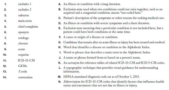 Match the key terms with their definitions.  