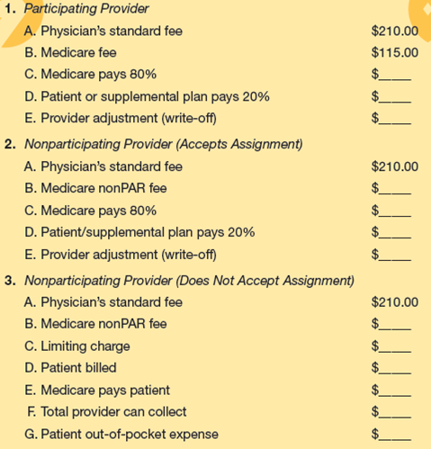 Fill in the blanks in the following payment situations: