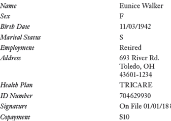 From the Patient Information Form    