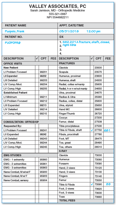 From the Patient Information Form:    