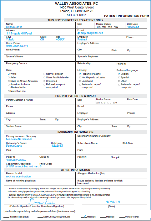 Patient: Donna Gaeta    <div style=padding-top: 35px> 