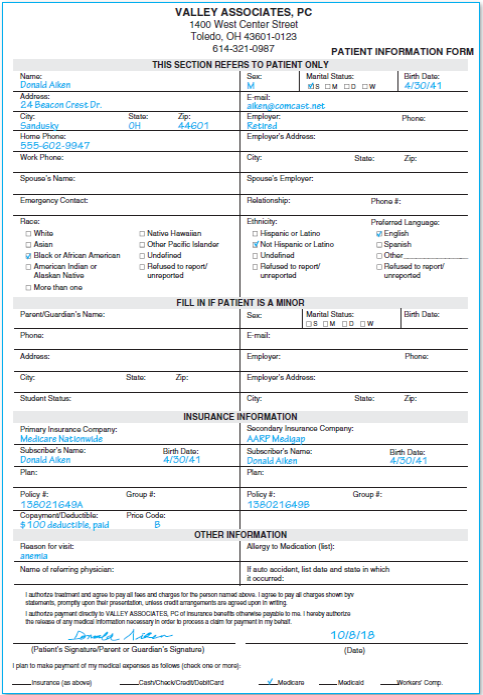 Patient: Donald Aiken    <div style=padding-top: 35px> 