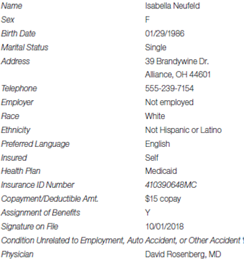 Patient: Isabella Neufeld From the Patient Information Form   Encounter Date: 10/01/2018 Diagnoses The patient presents with urticaria following prolonged exposure to recent cold weather conditions. Procedures Saw this new patient in the office. Performed a problem-focused history and exam with straightforward decision making.<div style=padding-top: 35px> 