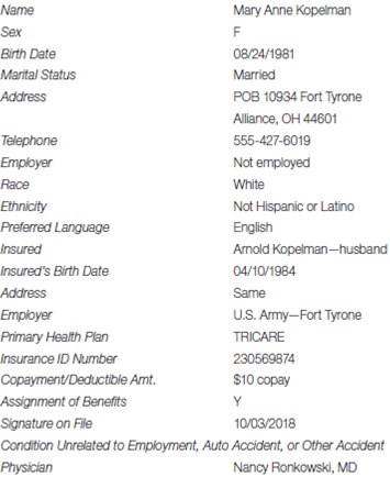 Patient: Mary Anne Kopelman From the Patient Information Form   Encounter Date: 10/03/2018 Diagnoses The patient presents with fatigue. Procedures Saw this new patient in the office. Detailed history and exam, with low-complexity decision making; urinalysis.<div style=padding-top: 35px> 