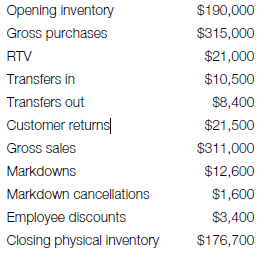 Determine, on the basis of the following figures, the shortage or overage percent.