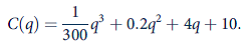 Suppose there are 100 identical firms in a perfectly competitive industry. Each firm has a short-run total cost function of the form     a. Calculate the firm's short-run supply curve with q as a function of market price ( P ). b. On the assumption that there are no interaction effects among costs of the firms in the industry, calculate the short-run industry supply curve. c. Suppose market demand is given by Q=-200P+ 8,000. What will be the short-run equilibrium price-quantity combination?