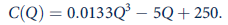 A monopolist faces a market demand curve given by Q = 70- p: a. If the monopolist can produce at constant average and marginal costs of AC = MC = 6, what output level will the monopolist choose to maximize profits? What is the price at this output level? What are the monopolist's profits? b. Assume instead that the monopolist has a cost structure where total costs are described by     With the monopolist facing the same market demand and marginal revenue, what price-quantity combination will be chosen now to maximize profits? What will profits be? c. Assume now that a third cost structure explains the monopolist's position, with total costs given by     Again, calculate the monopolist's price-quantity combination that maximizes profits. What will profit be? Hint: Set MC = MR as usual and use the quadratic formula to solve the second-order equation for Q. d. Graph the market demand curve, the MR curve, and the three marginal cost curves from parts (a), (b), and (c). Notice that the monopolist's profit-making ability is constrained by (1) the market demand curve (along with its associated MR curve) and (2) the cost structure underlying production.