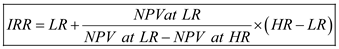Internal rate of return (IRR) of a project is the rate at which the present value of future cash flows equals to the initial investment. It is a method used to calculate the discount rate at which present value of future cash flows and initial investment is equal. IRR is calculated by using formula:   Here, CF - Future cash flows IRR - Internal Rate of Return n - Expected life of project The IRR is evaluated by calculating the NPV of the Project at different levels of discount rate. The rate, at which NPV is 0, is the IRR of the project. NPV is the difference between present value future of cash flows and initial investment. It is a technique which considers time value of money in evaluating capital investments. NPV is calculated as:   Calculation of IRR of the project: Initial outlay - $250,000 Free cash flow - $18,000 n - 05 years The IRR is evaluated by calculating the NPV of the Project at different levels of discount rate. The rate at which NPV is 0 is the IRR of the project. IRR of the project:   From the above table it is clear that IRR is between 9% and 10%. To find the exact rate of IRR can be obtained by using formula:   Formulas:   Calculate the IRR by using the following formula:   Where: LR - Lower Rate HR- Higher Rate IRR:   Therefore, the IRR of the project is   . Therefore,   is correct.
