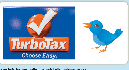 TurboTax Experts Take Over Twitter Introduction………. Intuit is the maker of TurboTax®, the leading tax preparation software winning recommendations from PC Magazine, CNET.com and The New York Times. However, the company has long faced a unique problem-the need to rewin customers each tax season. Fortunately, in the age of social media, Twitter provided an unexpected channel for helping the firm retain its customers with year-around engagement. History………. Intuit, Inc., was cofounded by Scott Cook and Tom Proulx in 1983. The company introduced a personal financial management application called Quicken, which put the company on the fast track to success. By the early 1990s, Quicken had become one of the best-selling software applications in the world, making Intuit... the leading U.S. developer of personal finance software. In late 2008 Seth Greenberg, director of online advertising and Internet media at Intuit, along with his team, created Twitter feeds for several of Intuit's brands, including their powerhouse TurboTax brand. Since Twitter's audience primarily consists of end users, Greenberg's team thought Twitter would be an ideal medium for reaching consumers interested in TurboTax, their tax preparation software. Intuit partnered with Google in March 2009 to create display advertisements, which incorporated tweets from the TurboTax Twitter feed. Consequently, Twitter's unique visitor counts went from less than 5 million in January 2009 to more than 15 million in April [2009], according to comScore. Challenge……….. Tax software maker TurboTax has a unique problem. Their customers find them incredibly useful. But for a very short period. [It's a billion-dollar business in the 15-week period following January 1 of each year. Customers are very passionate, but they need to be rewon annually.] The company has gotten used to the seasonal nature of its business, but [in 2010 they tried a different approach using Twitter]. Strategy………….. By ramping up their staffing efforts on Twitter-and bringing some much needed expertise to the space, they happened on something great for business: an excellent customer retention program. Chelsea Marti (@TTaxChels on Twitter), TurboTax' Social Media Manager, explained the company's approach at TWTRCON in New York. The company wanted to scale its Twitter effort to help customers with their taxes during tax season. To do so, they follow the approach of Intuit's founder, Scott Cook. Cook created the concept of follow me home by literally hanging around Staples stores in the beginning of Intuit's history until someone bought his product. He'd then go home with them to see how simple (or difficult) the install process was for them. Says Marti: Getting that close to the customer, he was able to make better products year over year. That philosophy has been ingrained in Intuit employees. And according to Marti, TurboTax has taken the same approach to its Twitter strategy: We've basically lived the dream of our CEO and founder Scott Cook. The company's approach to Twitter has grown in importance and size over the last year. TurboTax now has over 20 million customers. And those customers are greatly interested in the company every year in the lead up to April 15th. Says Marti: We have a short period of time to get those customers the help that they need. TurboTax' seasonal business is both a strength and a weakness. On Twitter, the company has the chance to engage the users who are interested in and commenting on their taxes. But that means devoted resources to the endeavor. And until this year, TurboTax wasn't able to do that. Before this tax season, the company had two people in corporate communications and marketing on Twitter. [In 2010,] they launched TeamTurboTax. The feed went live in February [2010], at the beginning of tax season and up-scaled the company's Twitter efforts from two employees to 40 staffing the feed. They had a live community team-including experts-and scaled the idea of helping customers. During tax season, we see a running stream of our keyword, says Marti. Two people handling that is not the best situation for a customer. According to Marti, they've now utilized those customers and the conversations they're having online: Our overarching theme on Twitter is that it's a persuasion engine that lets us keep customers.   TurboTax has found that on Twitter customers can help each other. Corporate communications became the hub that farms out questions to the appropriate spokes. The company also uses CoTweet to [ferret] out all the incoming customers. Now if a customer has a complaint or a problem, it is assigned to the right person. As their Twitter feed bio reads, TeamTurboTax is who you ask when you have tax, tech or TurboTax questions! Results………….. [As] the 2010 tax season progressed, the company realized people were using the feed differently than they expected. Mostly twitterers were coming to ask TurboTax personal tax issues. We set out thinking we'd have more technical questions, says Marti. But we found out quickly we were getting tax questions. The company had employed tax experts for their effort. They enabled them to find a buddy, train a buddy, or recruit a buddy. That effort added 10 to 12 people to the team. Says Marti: For us, Twitter was a great way to help customers, but it wasn't the be all and end all. What really made it for us was the expertise that people brought to Twitter. Marti acknowledged if the feed had been staffed by her and corporate communications alone, it would have been far less effective. With experts on deck, the response time was fast. It took an average of four minutes for TurboTax to get back to Twitter questions. At least half of the people who came to the feed were about to finish a return. The company also found that most of the people seeking out tax help from TurboTax turned out to be existing customers. And they found those customers were 71% more likely to recommend TurboTax because of their interactions with the company on Twitter. In the end, TurboTax' expanded efforts on Twitter became a great customer retention program. Says Marti: Everyone knows it's less expensive to keep a customer than create a new one. Review Questions for TurboTax Case Study 1. TurboTax has strong name recognition from Intuit's software Quicken. How did this affect the company's Twitter strategy? 2. Name the pros and cons of asking for tax advice on Twitter. What specific social media marketing tactics does the company use to better manage the rush around tax day? 3. How does the seasonal nature of TurboTax's work make social media marketing easier? More difficult? What specific steps do you think the company takes to make the rush around tax day easier to manage? 4. The article names word-of-mouth recommendations as one advantage of TurboTax's Twitter strategy. What other advantages exist that weren't mentioned?<div style=padding-top: 35px> 