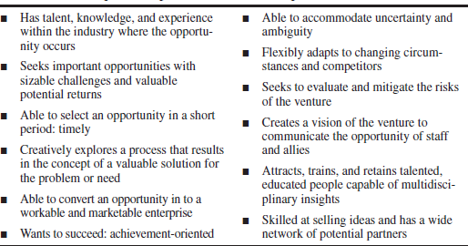 Name a successful entrepreneurial team you personally admire. How would you classify it in the context of the entrepreneur capabilities shown in Table 1.5? Do these elements of entrepreneurship apply to it? TABLE 1.5 Required capabilities of the entrepreneurial team.