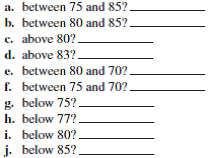 A senior class has been given a comprehensive examination to assess educational experience. The mean on the test was 74 and the standard deviation was 10. What percentage of the students had scores